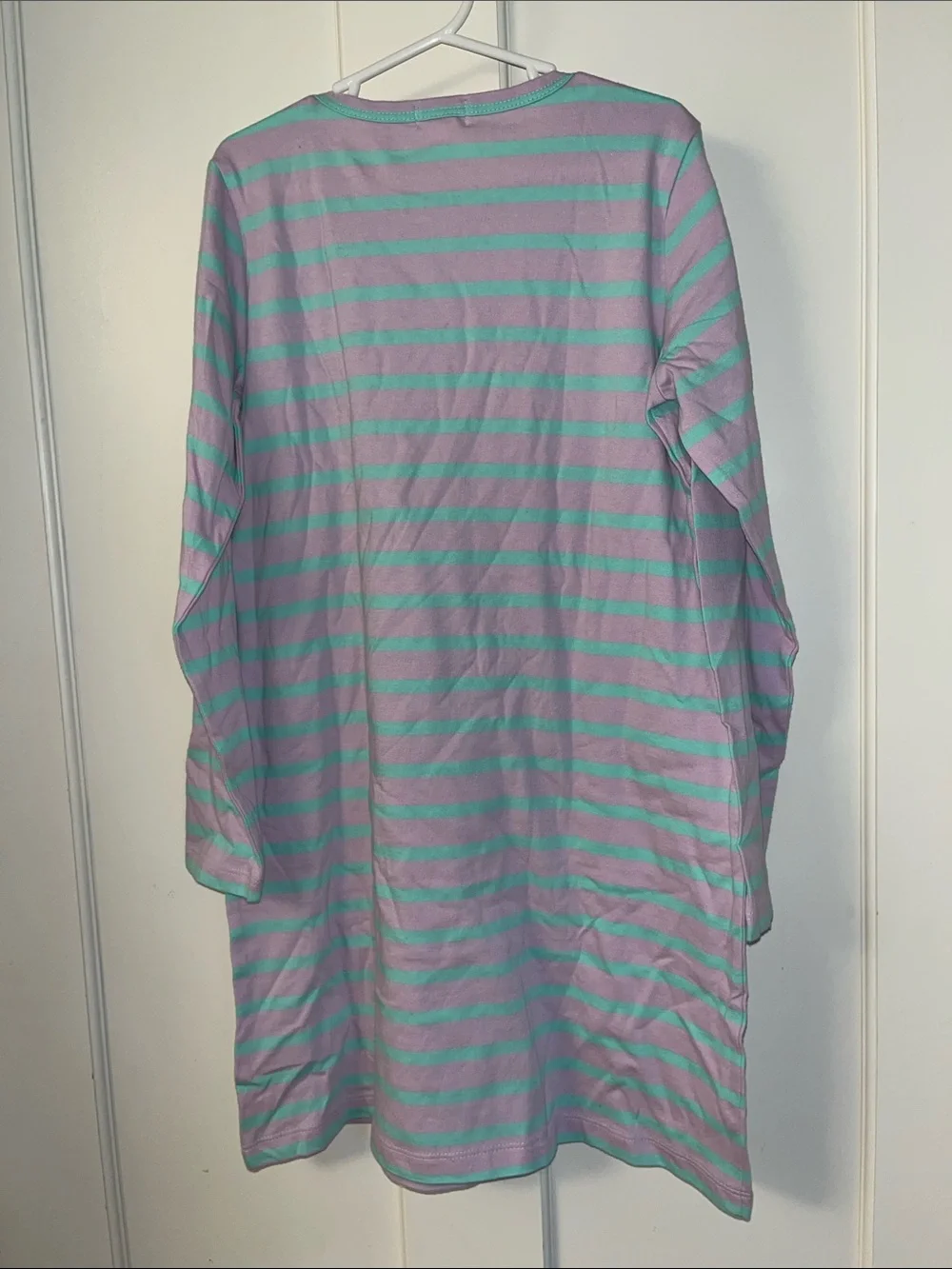 Crewcuts Mint and Lavender Striped Long-Sleeve Pocket Dress